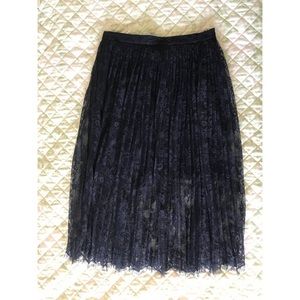 EUC LIKE NEW Navy Blue Lace Midi Skirt